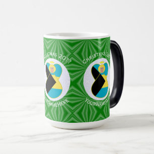Bahama-Flagge Blonde Engel Weihnachten Personalisi Verwandlungstasse