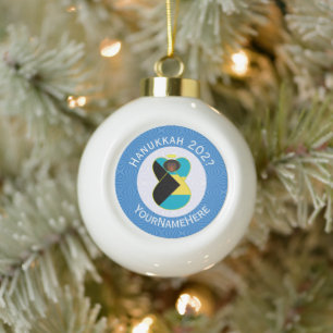 Bahama-Flagge Dark Angel Hanukkah Personalisiert Keramik Kugel-Ornament