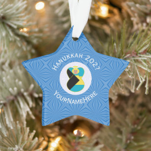 Bahama-Flaggen-Engel Hanukkah Blond Ornament