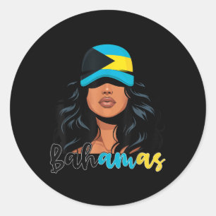 Bahama-Mädchen Bahamas-Flagge Stolz Bahamianische Runder Aufkleber