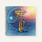 Bahama Mama Cocktail (#8 von 12 Sets mit Rezept fü Notizblock (Vorderseite)