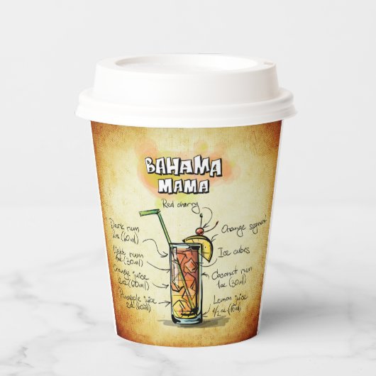 Bahama Mama Cocktail Pappbecher (Vorderseite)