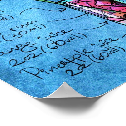 Bahama Mama Cocktail Poster (Ecke)