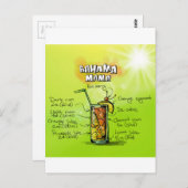 Bahama Mama Cocktail Rezept Postkarte (Vorne/Hinten)
