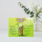 Bahama Mama Cocktail Rezept Postkarte (Stehend Vorderseite)
