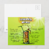 Bahama Mama Cocktail Rezept Postkarte (Vorne/Hinten)