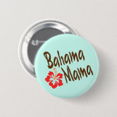 Bahama Mama Design mit Hibisucus Blume Button (Vorne & Hinten)