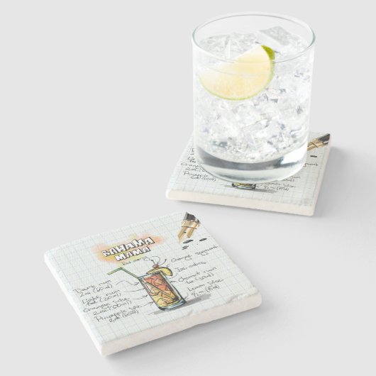 Bahama Mama Drink Steinuntersetzer (Seitenansicht)