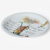 Bahama Mama Paper Texture Design Paper Plate Pappteller (Schrägansicht)