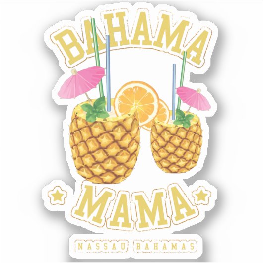 Bahama Mama Vacation Nassau Bahamas Sticker Cruise (Vorderseite)