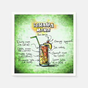 Bahama Mutter Bartender Drink Recipe Serviette