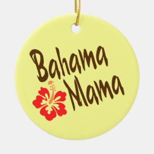 Bahama Mutter mit Hibiskus Keramikornament