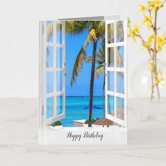 Bahama Ocean Birthday Card Karte (Gelbe Blume)