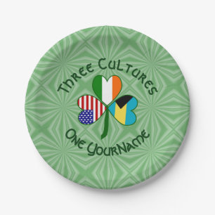 Bahamaisch-Irisch-Amerikanische Flagge Shamrock Pe Pappteller
