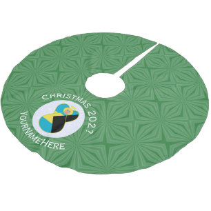 Bahamaische Blondinen-Engel-Weihnachtsflagge Perso Polyester Weihnachtsbaumdecke