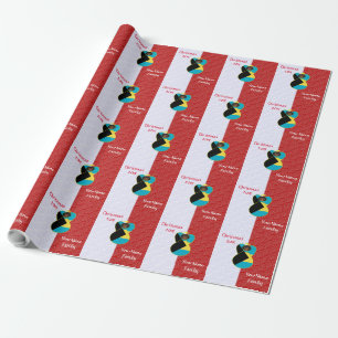 Bahamaische Flagge Engel Afrikanisch Rot Weiß Pers Geschenkpapier