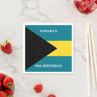 Bahamaische Flagge Geburtstagsparty Serviette