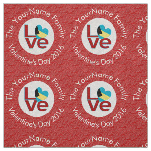 Bahamaische Flagge Herz LIEBE Rot Personalisierter Stoff