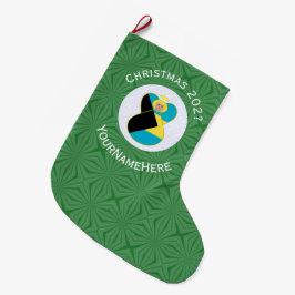Bahaman Flag Blonde Angel Weihnachten Personalisie Großer Weihnachtsstrumpf