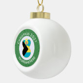 Bahaman Flag Blonde Angel Weihnachten Personalisie Keramik Kugel-Ornament (Rechts)