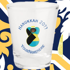 Bahaman Flag Dark Angel Hanukkah Personalisiert Schnapsglas