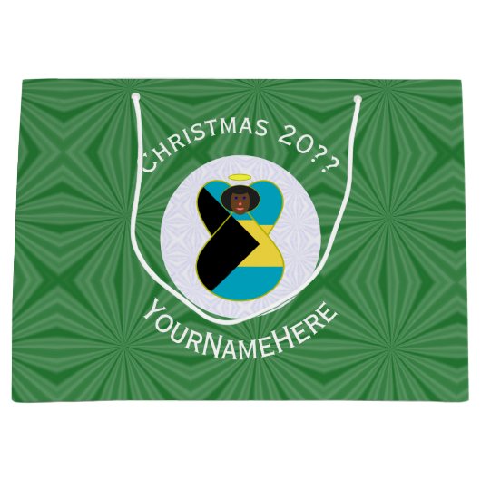 Bahaman Flag Dark Angel Weihnachten Personalisiert Große Geschenktüte (Vorderseite)