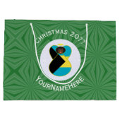 Bahaman Flag Dark Angel Weihnachten Personalisiert Große Geschenktüte (Rückseite)