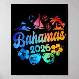 Bahamas 2026 Urlaub Strand Tie Dye Trips Sommer V Poster