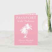 Bahamas 21ST Geburtstag Pink Passport Einladung (Vorderseite)