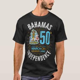 Bahamas 50. Unabhängigkeit Bahamian Flagge Nassau  T-Shirt