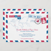 Bahamas Air Mail Hochzeit speichern das Datum Save The Date (Vorne/Hinten)