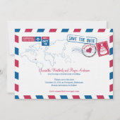 Bahamas Air Mail Hochzeit speichern das Datum Save The Date (Vorderseite)