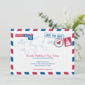 Bahamas Air Mail Hochzeit speichern das Datum Save The Date (Stehend Vorderseite)