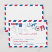 Bahamas Air Mail Wedding RSVP Karte (Vorne/Hinten)