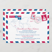 Bahamas Airmail Post Hochzeit Empfang Einladung (Vorne/Hinten)