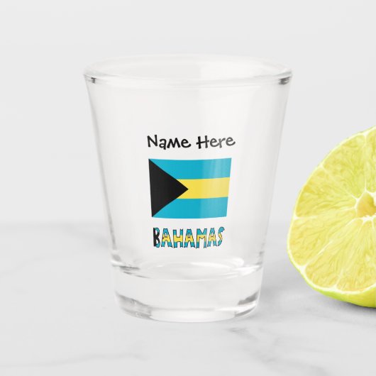 Bahamas and Bahamian Flag with Your Name Schnapsglas (Vorderseite)