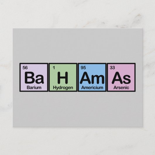 Bahamas aus Elementen Postkarte (Vorderseite)