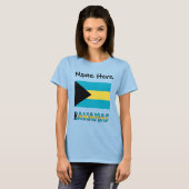 Bahamas Bahamas-Flagge Personalisiert T-Shirt (Vorne ganz)