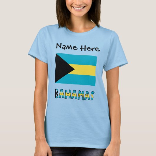 Bahamas Bahamas-Flagge Personalisiert T-Shirt (Vorderseite)