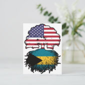 Bahamas Bahamian American USA Tree Roots Flag Postkarte (Stehend Vorderseite)