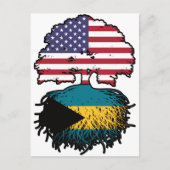 Bahamas Bahamian American USA Tree Roots Flag Postkarte (Vorderseite)