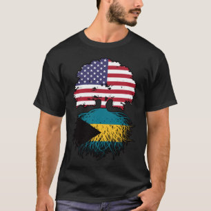 Bahamas Bahamian American USA Tree Roots Flag T-Shirt