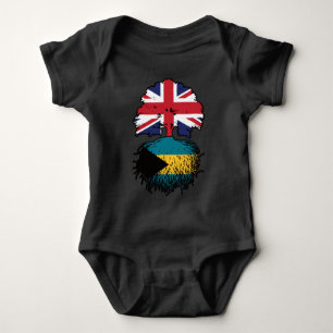 Bahamas Bahamian British UK Tree Roots Flag Baby Strampler