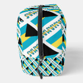 Bahamas Bahamian Flag Tiled Blue Personalization Waschbeutel (Rechts)