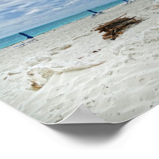 Bahamas Beach Fire Pit Poster (Ecke)