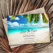 Bahamas Beach Hochzeit in Urlaubsort Save The Date