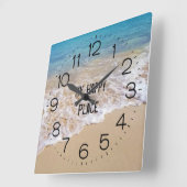 Bahamas Beach Ocean Quadratische Wanduhr (Winkel)