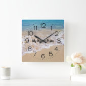 Bahamas Beach Ocean Quadratische Wanduhr (Zuhause)