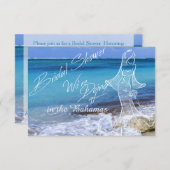 BAHAMAS BEACH SHORE BRAUTPARTY EINLADUNG (Vorne/Hinten)