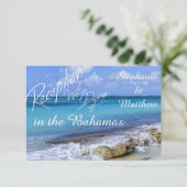 BAHAMAS BEACH SHORE Wedding Reception Card Einladung (Stehend Vorderseite)
